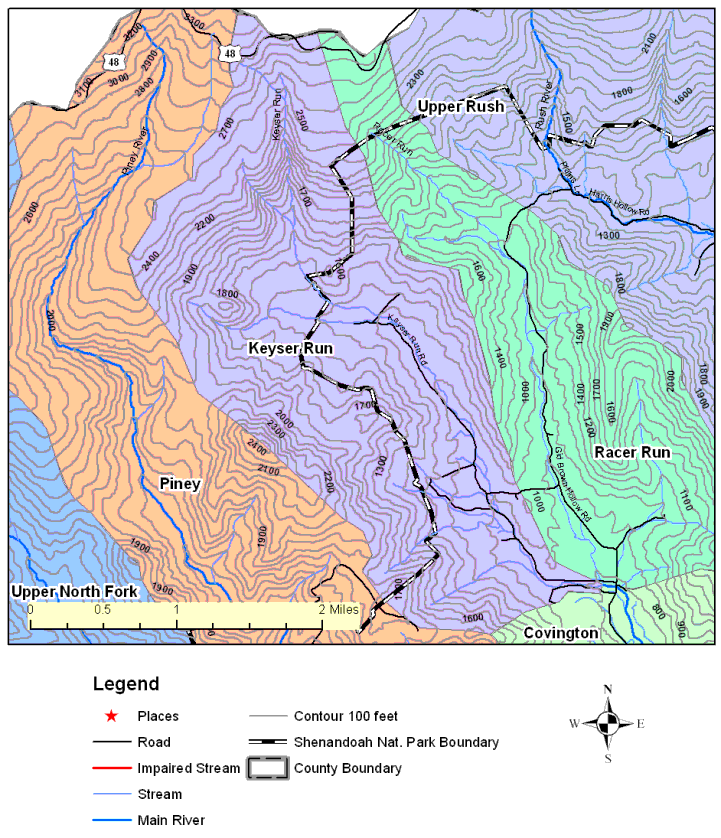 Keyser Run, Topographic Map